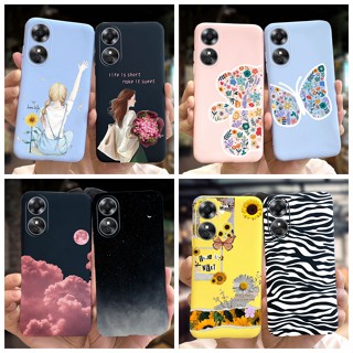 เคสโทรศัพท์มือถือ ซิลิโคนนุ่ม ลายผีเสื้อ ดอกไม้น่ารัก สําหรับ OPPO A17 CPH2477 A17k CPH2471 A17 A 17 17K 4G 2022