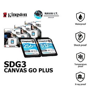 COINSคืน15%⚡FB9JMZV6⚡ KINGSTON เอสดีการ์ด CANVAS GO PLUS SDG3/64GB/ 128GB/ 256GB/ 512GB รับประกันตลอดอายุการใช้งาน