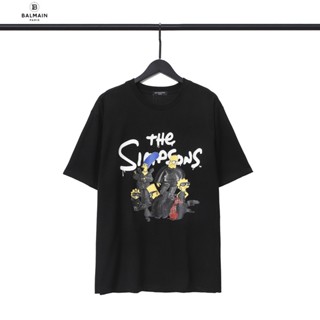 Balenciaga 100% Original Mens and Womens 22 Spring/Summer The Simpsons Cartoon Print Logo Embroidered Short Sleev_11