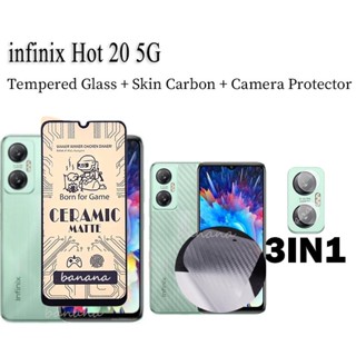 3in1 ฟิล์มเซรามิค แบบนิ่ม สําหรับ infinix Hot 20 5G 12i 12 play 11 play 10 play 11s NFC infinix note 12 G96 G88 note 12 pro 4G 5G