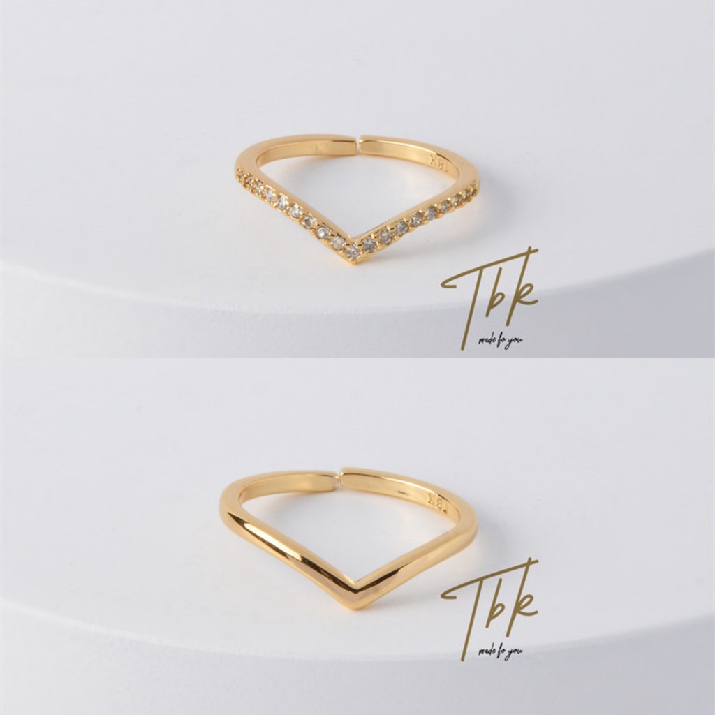 TBK แหวนทอง สแตนเลส แฟชั่น ผู้หญิง เพชร ทองครึ่งสลึง สไตล์เกาหลี ชุบทอง ring 18k เครื่องประดับ ปรับขนาดได้ สําหรับผู้หญิง 726r