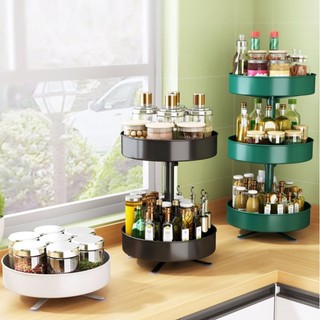 Rak Bumbu Dapur Putar Rak Dapur Serbaguna Rak Susun Plastik Rotate Kitchen - Rak Kosmetik 3 Susun