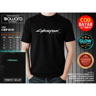 เสื้อยืด พิมพ์ลายโลโก้ PS CYBERPUNK 2077 สีเหลือง เรืองแสงในที่มืดDIY เสื้อยืด_12