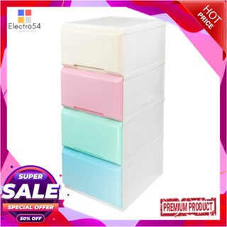 4-DRAWER ตู้ลิ้นชัก 4 ชั้นทึบ STACKO GARDEN 40x50x90 ซม. สี PASTEL4-DRAWER CABINET STACKO GARDEN 40X50X90CM PASTEL