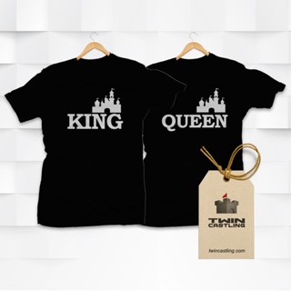 King Queen Castle - Two Shirts - Couple Set T-shirts - Black White Cotton_02