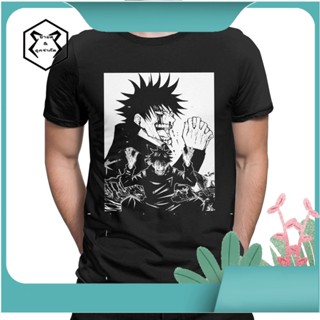 เสื้อยืดคอกลม แขนสั้น ผ้าฝ้ายแท้ พิมพ์ลายอนิเมะ Megumi Madness Jujutsu Kaisen สําหรับผู้ชาย_02