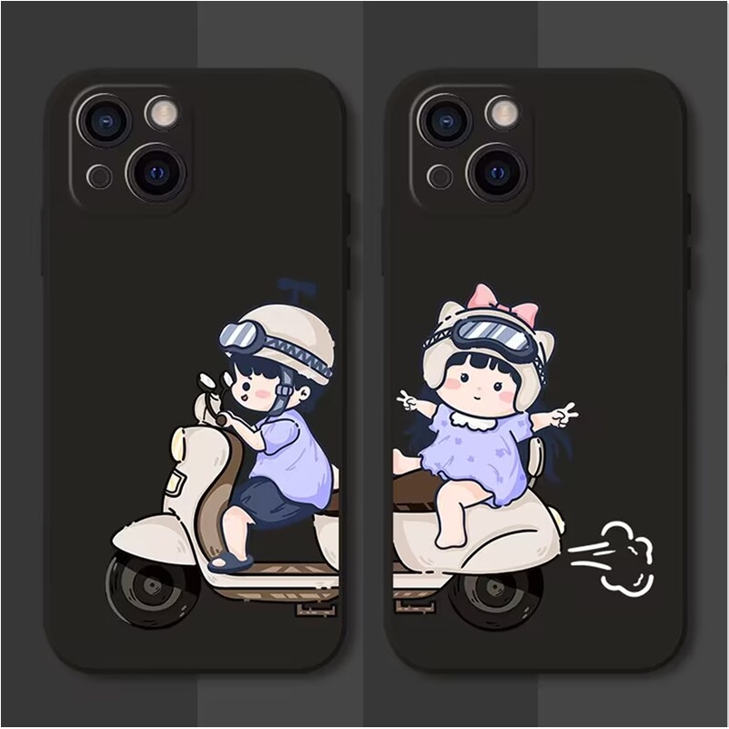 AMK สําหรับ iPhone 17 Air 16 15 14 13 12 11 PRO XR XS X PLUS MAX mini สีดํารถจักรยานยนต์เด็กผู้หญิงเ