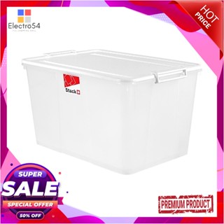 STORAGE กล่องเก็บของ มีล้อ ฝาล็อค STACKO 2556 66 ลิตร สีขาวSTORAGE BOX WITH WHEELS STACKO 2556 66L WHITE