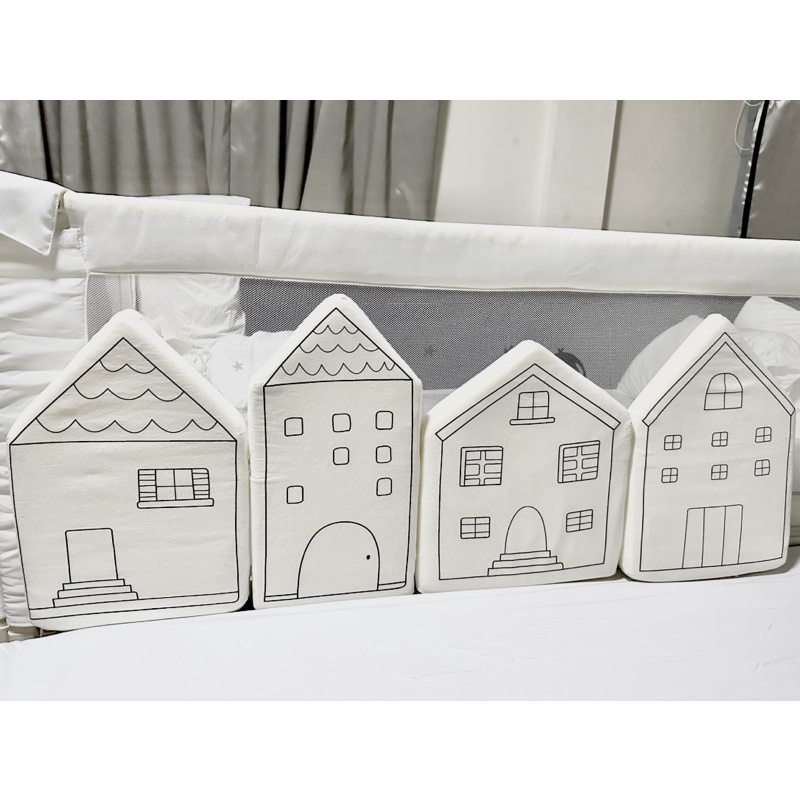 หมอนกันกระแทกขอบเตียงสำหรับเด็กรูปบ้าน bumper