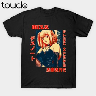 เสื้อยืด พิมพ์ลายกราฟฟิค Amane Misa Death Note สีดํา สําหรับผู้ชาย_12