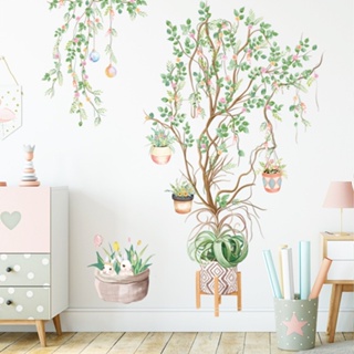 สติ๊กเกอร์ติดผนัง ลายดอกไม้ ต้นไม้ สติกเกอร์แต่งผนัง ติดเองได้ง่าย วอลเปเปอร์ wallpaper wall sticker แต่งบ้าน M01113