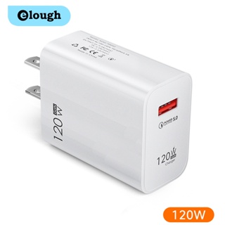 Elough อะแดปเตอร์ชาร์จ USB 3.0 120W ชาร์จเร็ว สําหรับโทรศัพท์มือถือ