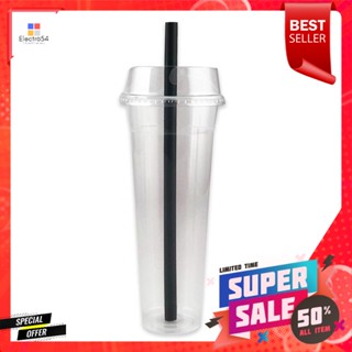 แก้วน้ำพีพียีราฟ+ฝา+หลอด+Half x28ออนซ์25 ใบPPTallGlass +Half Lid Dome+Straw28