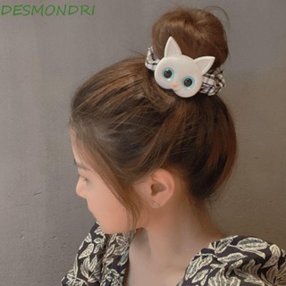 Desmondri ผู้หญิง Scrunchies น่ารักหวานแฟชั่นออกแบบผ้าโพกศีรษะเด็กสาวลายสก๊อตเชือกผม