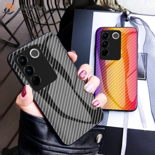 Jiehui เคสโทรศัพท์มือถือแบบแก้ว คาร์บอนไฟเบอร์ สําหรับ vivo S16 S16 Pro