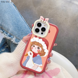 VIVO Y01 Y01A Y02 Y16 Y72 Y52 Y75 Y55 Y22 Y22S 5G เคสวีโว่ สำหรับ Case Cartoon Hat Girl เคส เคสโทรศัพท์ เคสมือถือ Shockproof Casing