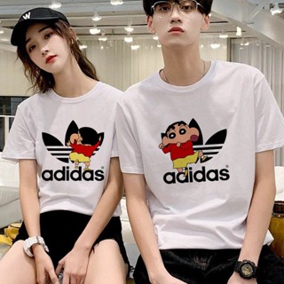 Ready Stock 现货 Unisex Fashion ADIDAS X SHIN CHAN Cartoon Printed Graphic Couple Short Sleeve T-Shirt 男女情侣时尚卡通蜡笔小新印花_02