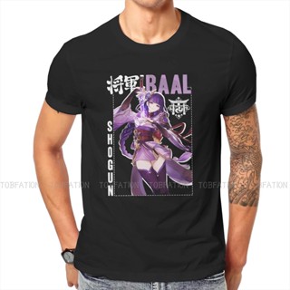 Genshin Impact Game Mens TShirt Raiden Shogun BAAL5 Fashion T Shirt Graphic Streetwear Hipster_03