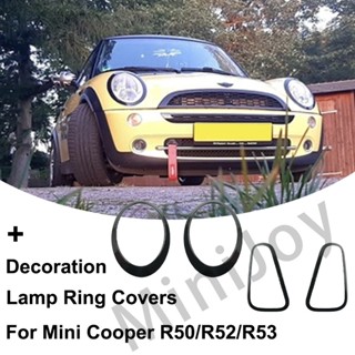 สติกเกอร์กรอบไฟหน้ารถยนต์ สีดําวาว อุปกรณ์เสริม สําหรับ MINI Cooper S R50 R52 R53