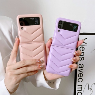 เคสโทรศัพท์มือถือหนัง PU นิ่ม กันกระแทก พับได้ หรูหรา สําหรับ Samsung Galaxy Z Flip 4 3 Flip4 Flip3 5G