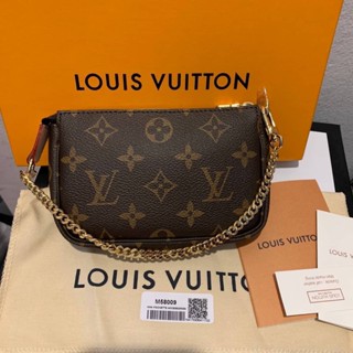 LOUIS VUITTON LV WOMENS WALLET PURSE CLUTCH MINI POCHETTE ACCESSORIES MONOGRAM IN BROWN LEATHER กระเป๋าหลุยส์วิตตอง