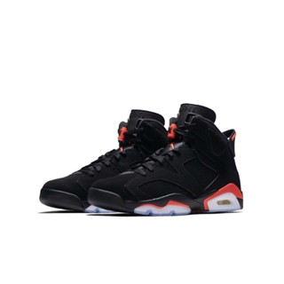 Othu Air Jordan 6 รองเท้ากีฬา รองเท้าบาสเก็ตบอล อินฟราเรด สีดํา สีแดง สําหรับเด็ก AJ6