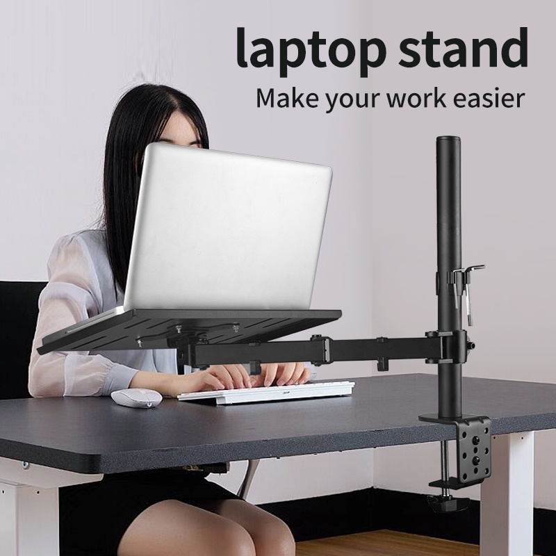 ขาตั้งจอคอม ขาตั้งโน๊ตบุ๊ค ขาตั้งจอคอมพิวเตอร์ Monitor+Laptop Stand 17-32นิ้ว 2-9kg ขาตั้งโน๊ตบุ๊ค แขนอะลูมิเนียมคู่
