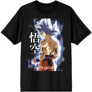 เสื้อยืดผ้าฝ้ายพรีเมี่ยม เสื้อยืดคอกลม พิมพ์ลายกราฟฟิค Dragonball Z Super Instinct สีดํา สําหรับผู้ชาย_04