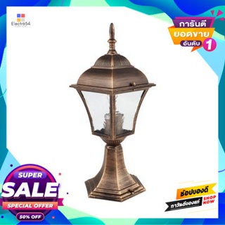 Lamp โคมไฟหัวเสาภายนอก (1xE27) LUZINO KLASSIQ รุ่น RH1130A4(BG) ขนาด 16.5 x 14.6 x 40 ซม. สีทองรมดำOutdoor Post Lamp (1x