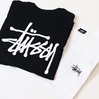 เสื้อยืดแขนครึ่ง พิมพ์ลาย STUSSY สีดํา สีขาว สไตล์ออสเตรเลีย สตรีท สําหรับผู้ชาย และผู้หญิง_01