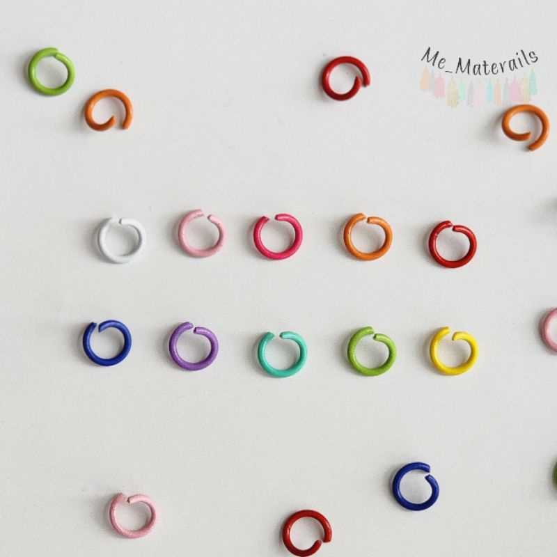 ห่วงกลมขนาด 6/ 8  มม. เคลือบสี แพค14/10 ชิ้น เลือกสีได้