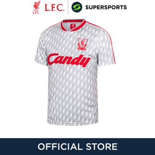 LIVERPOOL FOOTBALL CLUB เสื้อย้อนยุคสำหรับผู้ชายทีมลิเวอร์พูล Retro Candy ชุดเยือน 1989/90