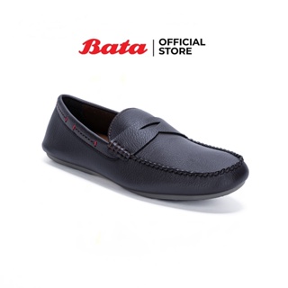 Bata บาจา รองเท้าคัทชู รองเท้าลอฟเฟอร์หนัง Loafers รองเท้าหนังหุ้มส้น สำหรับผู้ชาย รุ่น Frame สีดำ 8414119