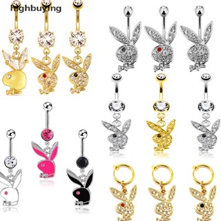 [highbuying] แหวนเหล็กเจาะสะดือ รูปกระต่าย 1 ชิ้น