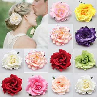 【AG】Women Sweet Big Rose Blossom Flower Wedding Bridal Hair Clip Hairpin Brooch Pin