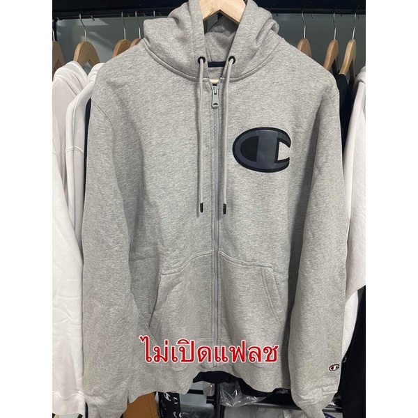 เสื้อฮู้ด ซิป Champion Super Fleece Hoodie Fullzip C-Logo Reflective โลโก้สะท้อนแสง มือ1 ของแท้ หายา