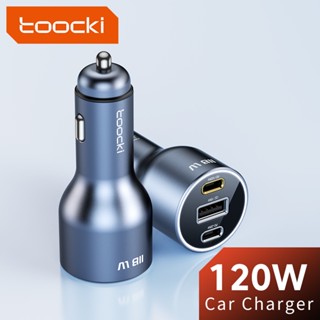 Toocki ที่ชาร์จโทรศัพท์ในรถยนต์ USB Type C 120W Q4.0 PD3.0 สําหรับ Samsung Xiaomi Laptop