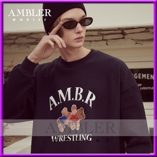 ★ แก้วน้ํา ★ Wrestling เสื้อสเวตเตอร์ แขนยาว คอกว้าง สไตล์เกาหลี AMM1022