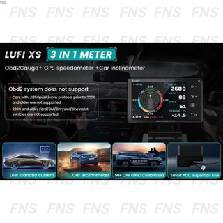 LUFI XS 2026 เกจ์วัด OBD2 มัลติฟังก์ชั่น 3 in 1 เมนูอังกฤษ Gauge OBD GPS และ Gyroscope