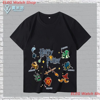 เสื้อยืดแขนสั้น เสื้อยืดแขนสั้นพิมพ์ลาย Harry Potter แฟชั่นสําหรับผู้ชาย Mens Womens T-shirts_07