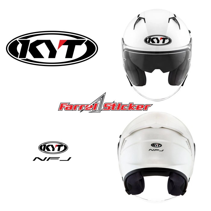 KYT HELMET STICKER KYT NFJ HALF FACE HELMET STICKER - สีขาว