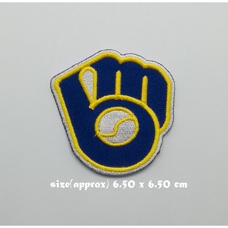 ตัวรีดติดเสื้อ baseball Milwaukee Brewers ตกแต่งเสื้อผ้า แจ๊คเก็ต Embroidered Iron on Patch  DIY