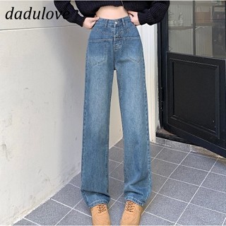 DaDulove💕 New Ins Style Jeans Niche High Waist Loose Wide Leg Pants Fashion Reverse Pocket Straight Pants