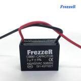 FrezzeR มอเตอร์ คาปาซิเตอร์ “แคปพัดลม” 3 ไมโครฟารัด แบบสายไฟ เกรดคุณภาพ สำหรับ เครื่องปรับอากาศ