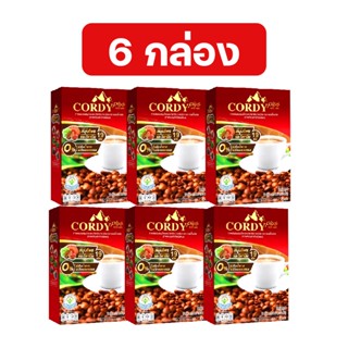 เซ็ท 6 กล่อง Cordy plus กาแฟ คอร์ดี้ พลัส ผสมสมุนไพรและวิตามิน 19 ชนิด 1 กล่อง (10 ซอง) ทางเลือกสุขภาพไม่มีน้ำตาล