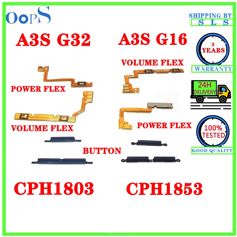 ใหม่ ปุ่มปรับระดับเสียง แบบยืดหยุ่น สําหรับ OPPO A3S A5 CPH1803 G32 CPH1853 G16