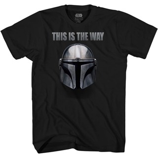 38d1    YuenPuen     **  ดิสนีย์เสื้อยืดลำลอง Star Wars The Mandalorian This Is The Way T-Shirt Disney Team_01