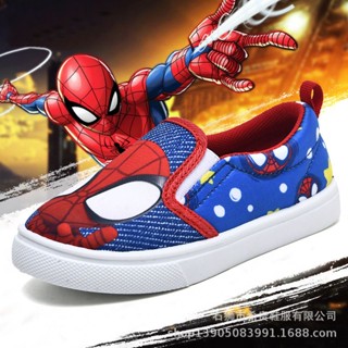 รองเท้าผ้าใบเด็ก Slip-on ลาย Spiderman ใหม่2023(พร้อมส่ง)