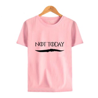 【ใหม่】เสื้อยืดสีขาวஐ◘Game of Thrones Arya Stark Not Today Unisex T-Shirt Casual Crew Neck Tee Top BS-4XL_07