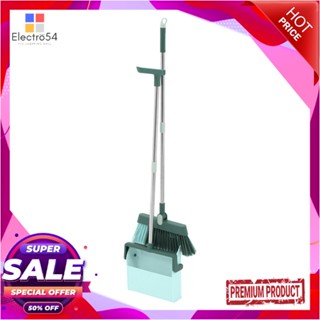 BROOM ชุดไม้กวาดพร้อมที่โกยผง ACCO GENKI สีเขียวBROOM AND DUSTPAN SET ACCO GENKI GREEN